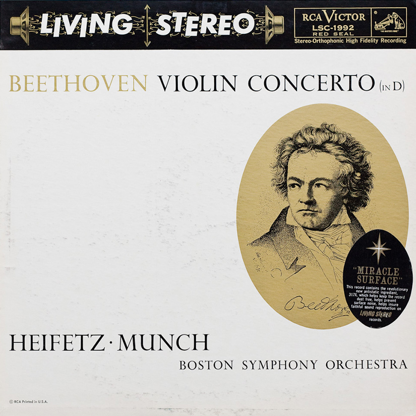 Beethoven, Heifetz, Munch, Boston Symphony Orchestra ‎– Violin Concerto (In D)